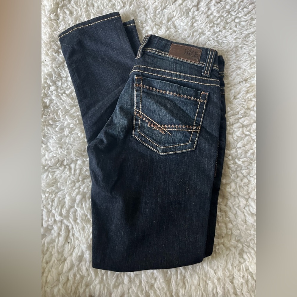 BKE Men's Deep Indigo Straight Jeans